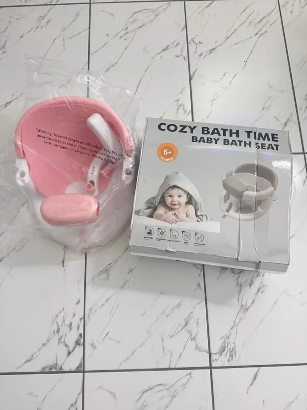 Cozy Bath Time Baby Bath Seat for Babies 6-18 Months- open box, never used